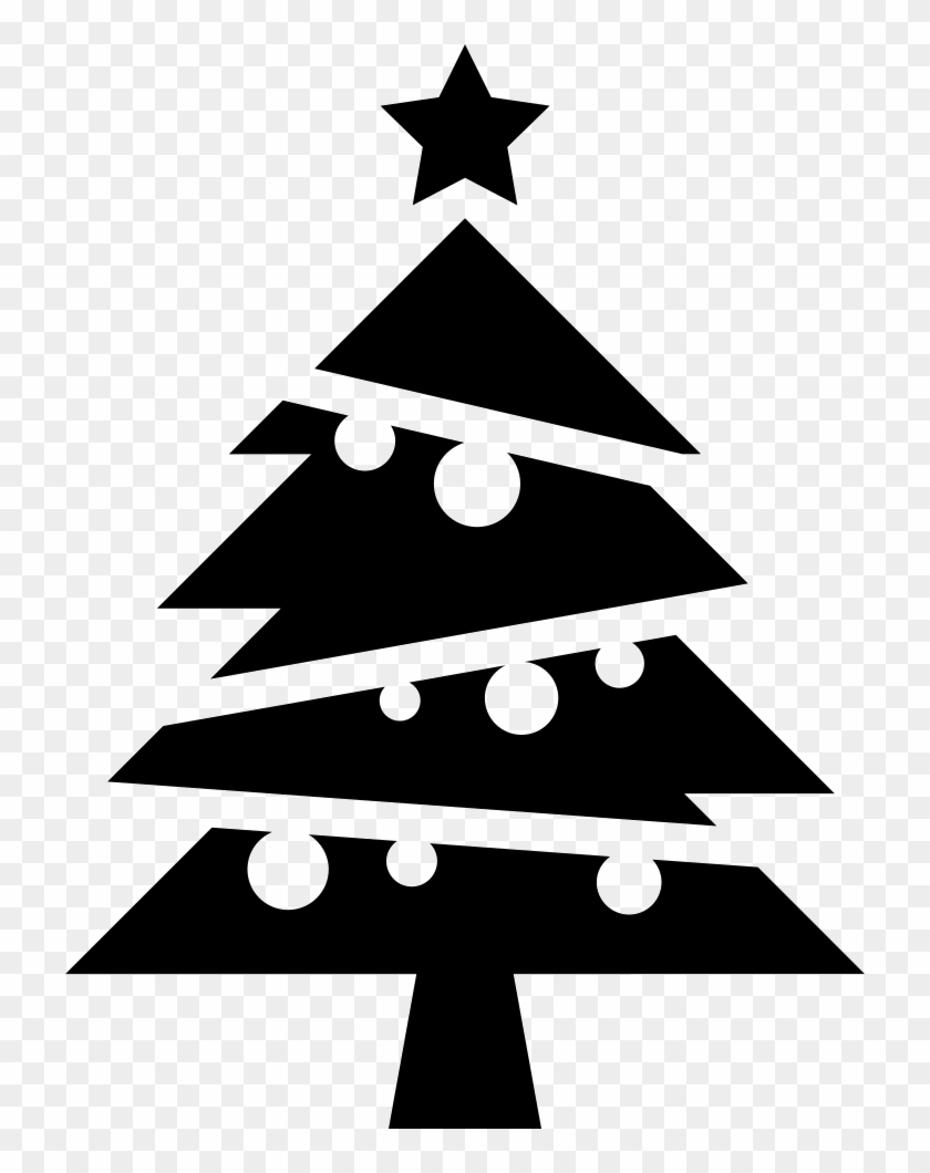 Christmas Tree With Balls And A Star On Top Comments - Christmas Tree Icon Png Clipart