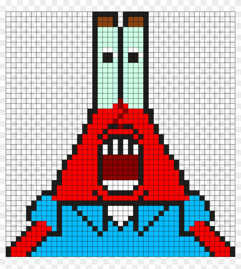 Mr Krabs Shocked Perler Bead Pattern / Bead Sprite - Mr Krabs Perler Beads Clipart