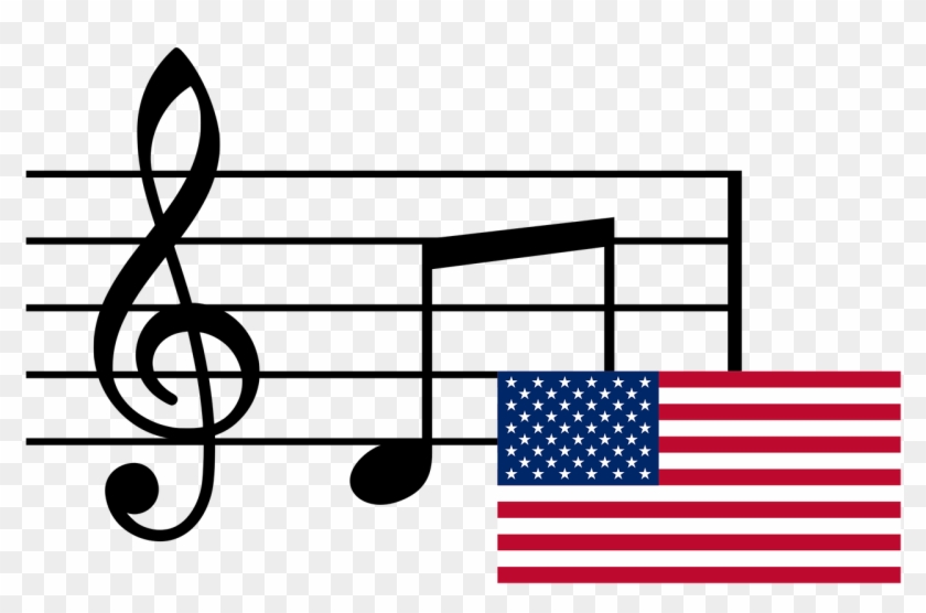 Music Notes And Flag Of Usa,united States Of America,png,musical - Musical Notes Meme Clipart #254379