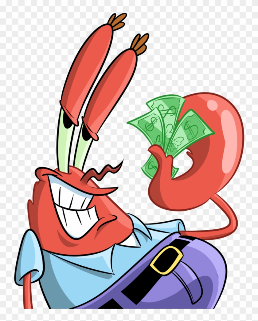 7" Digital Spongebob Squarepants Centerpieces - Mr Krabs Money Transparent Background Clipart
