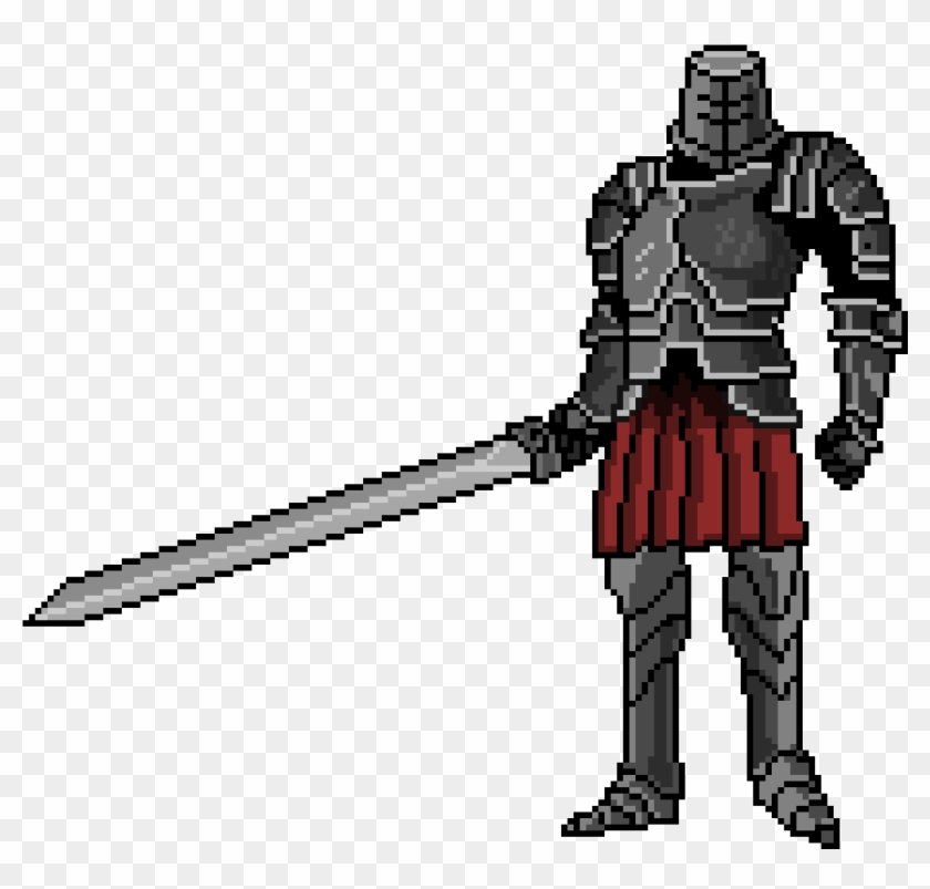 Black Iron Knight - Dark Knight Pixel Art Clipart