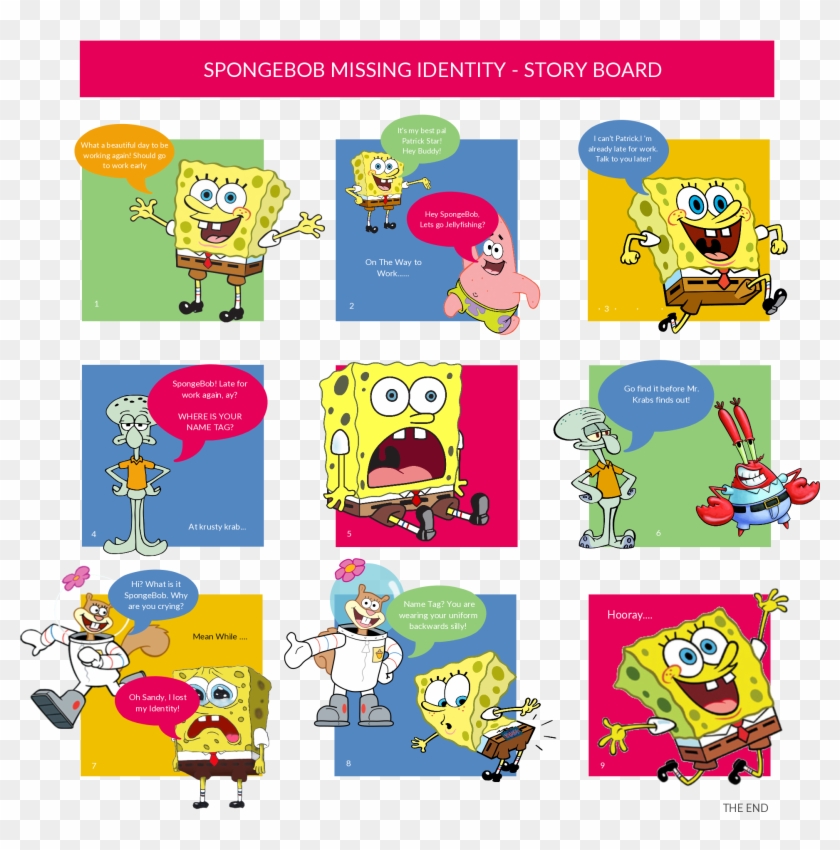 Spongebob Squarepants Missing Identity Storyboard - Storyboard For Kids Clipart