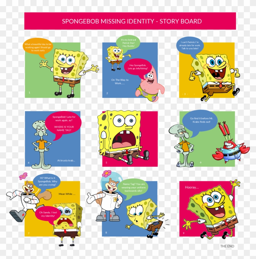 Spongebob Squarepants Missing Identity Storyboard - Storyboard For Kids Clipart #255361