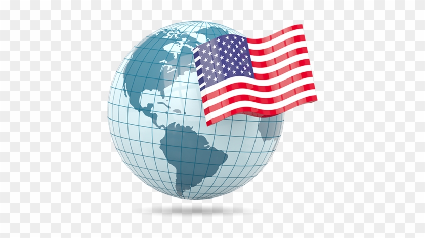 Illustration Of Flag Of United States Of America - Malaysia Flag Globe Png Clipart