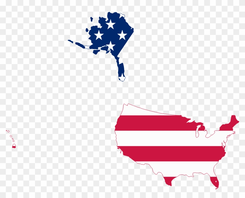 Flag Map Of The United States Clipart #256814