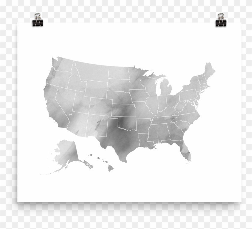 United States Watercolor Map - 2016 Election Map Clipart
