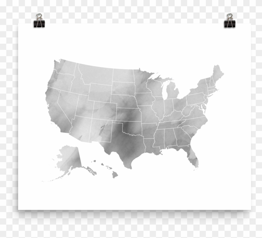 United States Watercolor Map - 2016 Election Map Clipart #256963