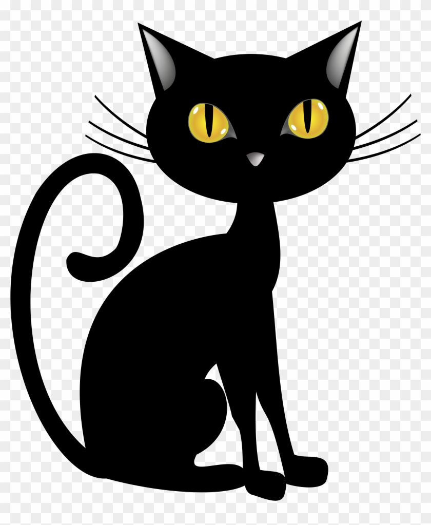Halloween Black Cat Clipart - Png Download