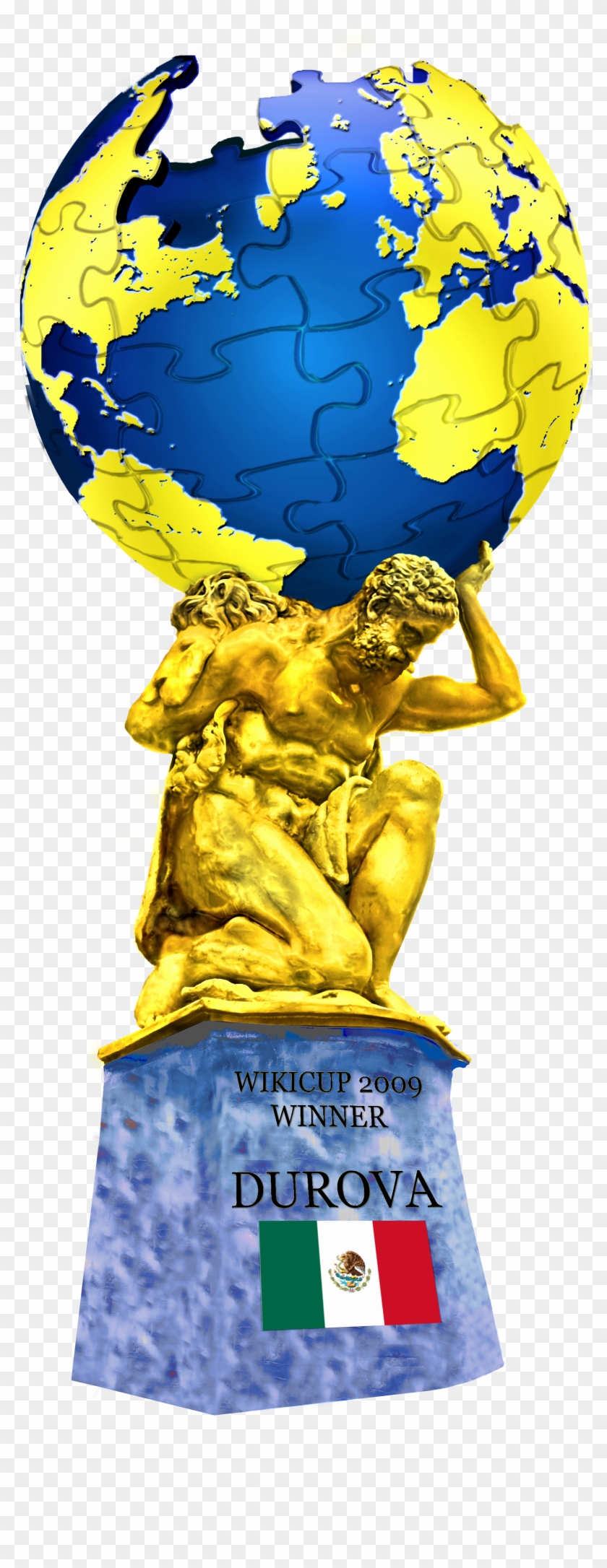 Wikicup Trophy Winner - World Statue Png Clipart #257135