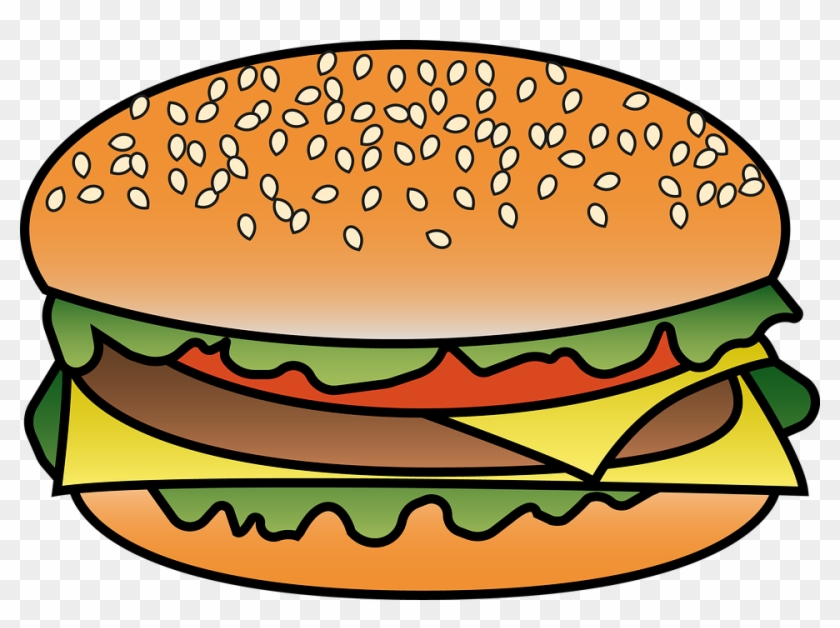 Transparent Stock Collection Of Veggie Burger Cliparts - Hamburger Kreslený - Png Download