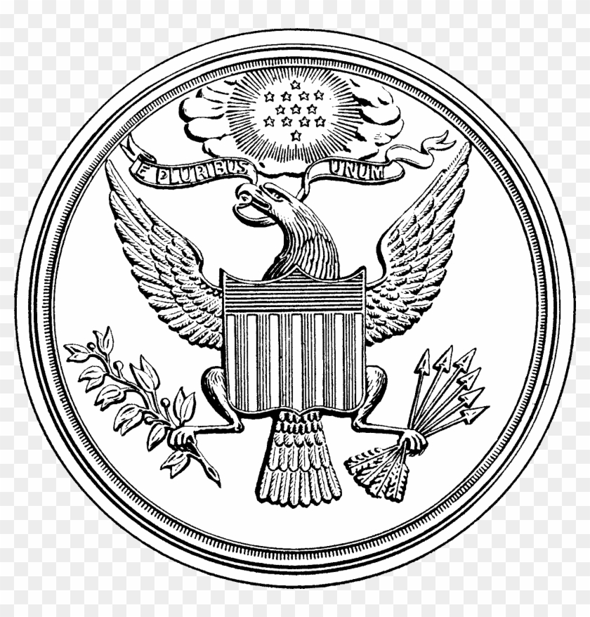 Fileus Great Seal 1877 Drawing - Great Seal Of The United States Black Clipart #257432
