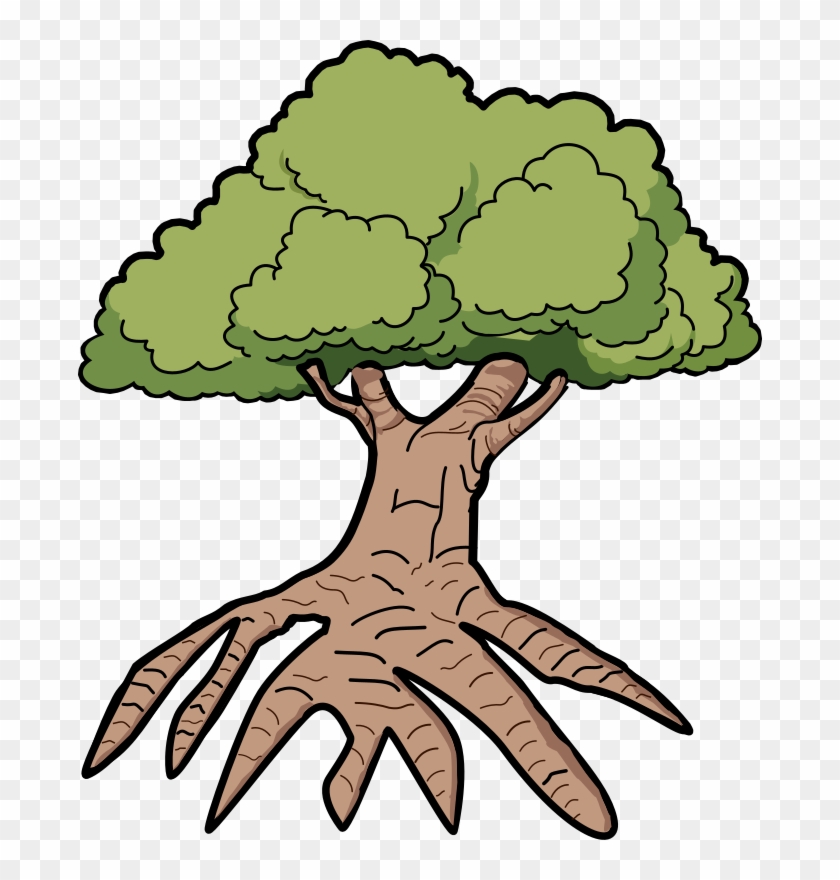 Medium Image - Tree With Big Roots Clipart - Png Download