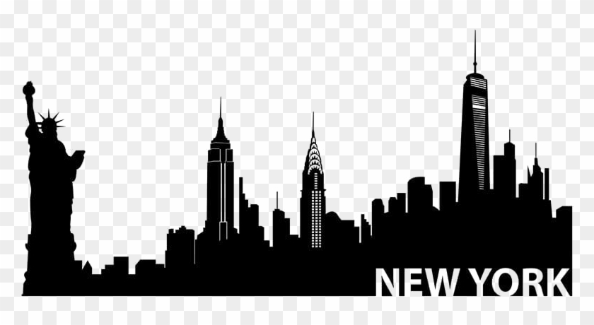 City Skyline Mural - New York Skyline Silhouette Clipart