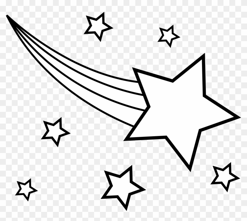 Shooting Star Clipart - Shooting Star Star Clipart Black And White - Png Download #258000