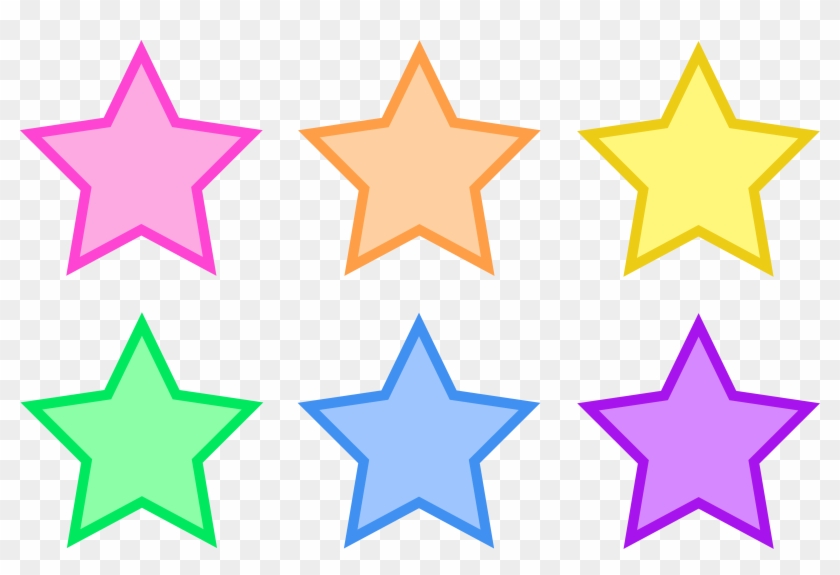 Star Clip Art Outline Free Clipart Images - Free Printable Colored Stars - Png Download
