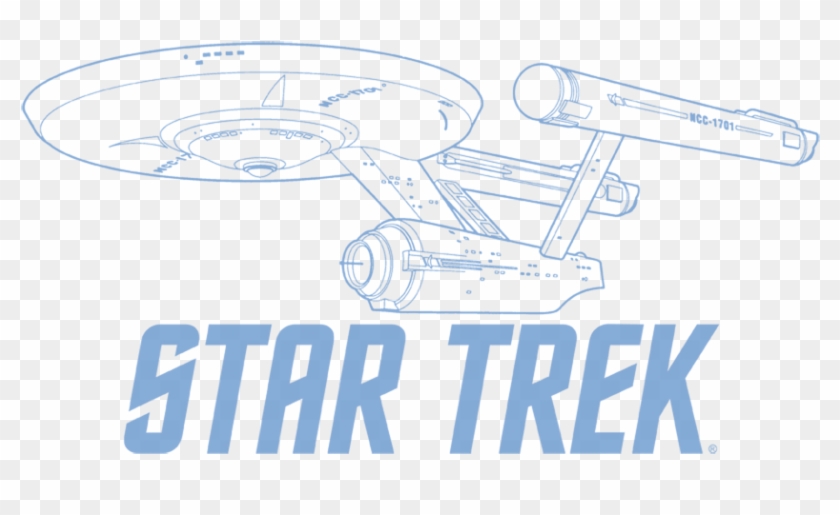Star Trek Enterprise Outline Men's Slim Fit T-shirt - Star Trek Clipart