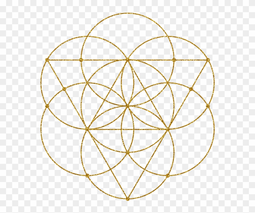 Flower Of Life - Transparent Gold Sacred Geometry Clipart