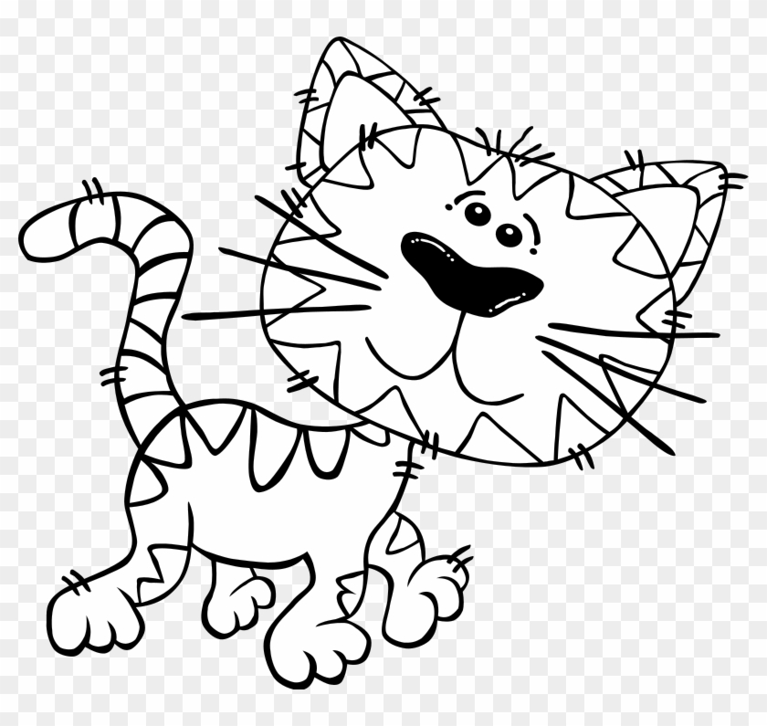 Small - Cat Clipart To Colour - Png Download