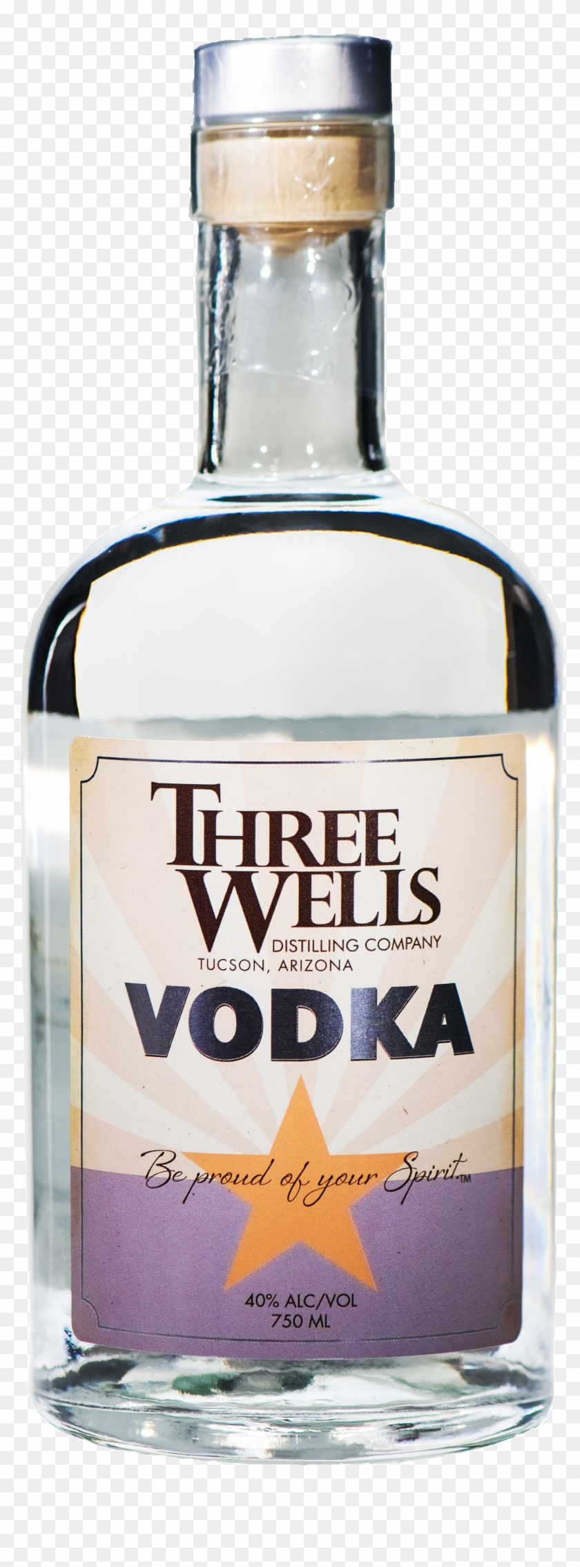 Three Wells Vodka - Glass Bottle Clipart