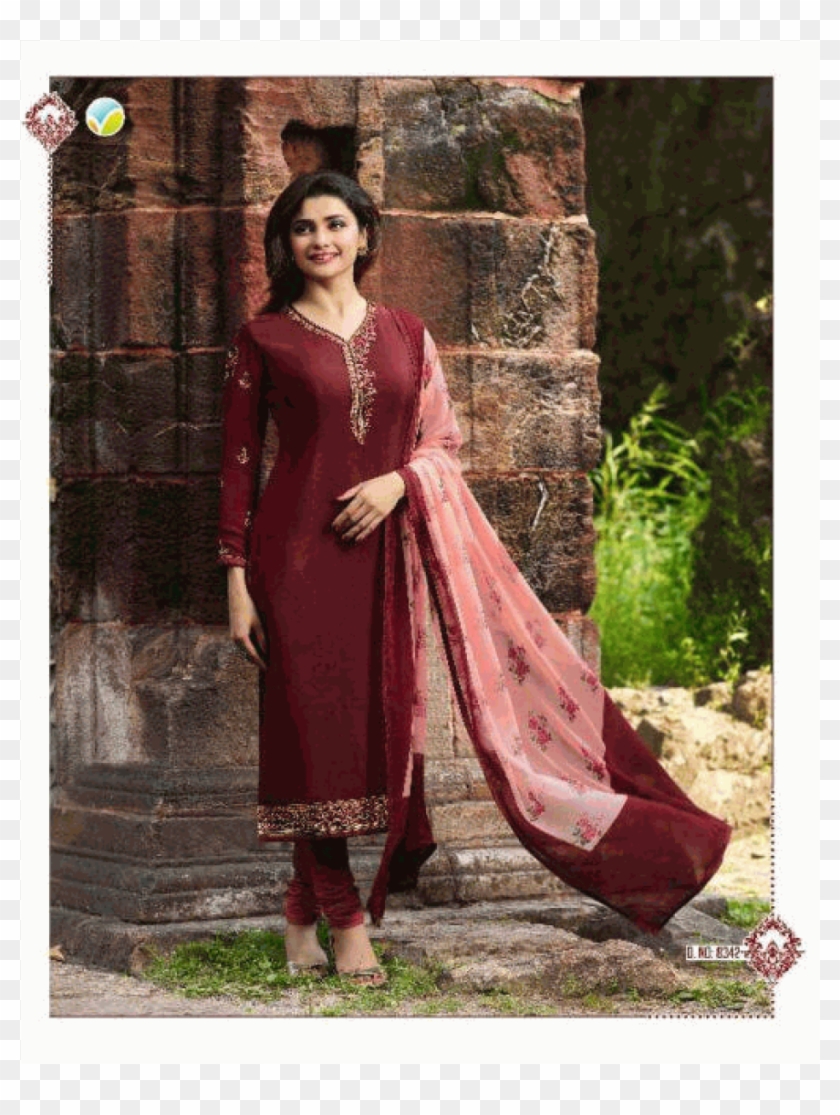 Maroon French Crepe Printed Salwar Kameez - Vinay Fashion Silkina Vol 18 Clipart #2501033