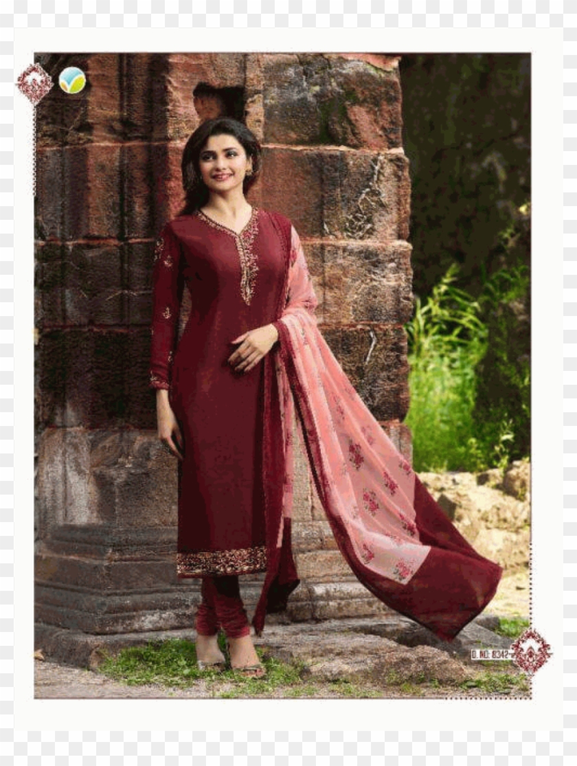 Maroon French Crepe Printed Salwar Kameez - Vinay Fashion Silkina Vol 18 Clipart