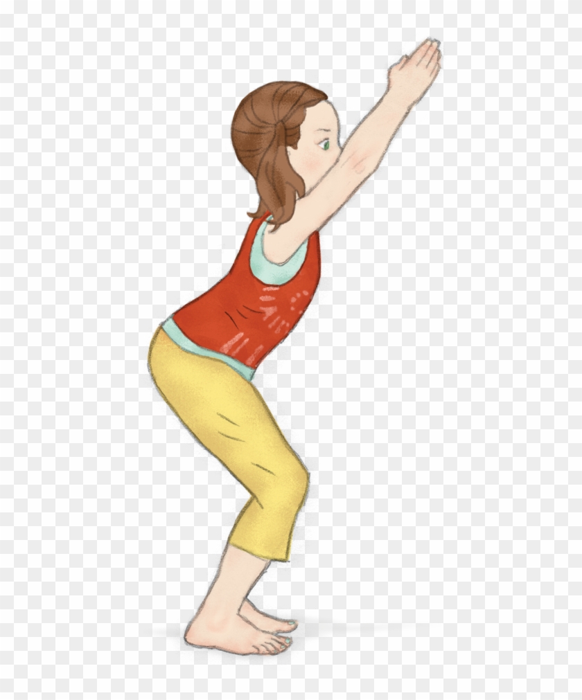 597 X 1024 1 0 - Chair Pose Yoga Cartoon Clipart