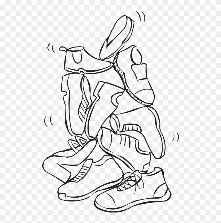 Drawing Form School Shoe - Shoes Stacked On Top Of Each Other Drawing Clipart #2501564