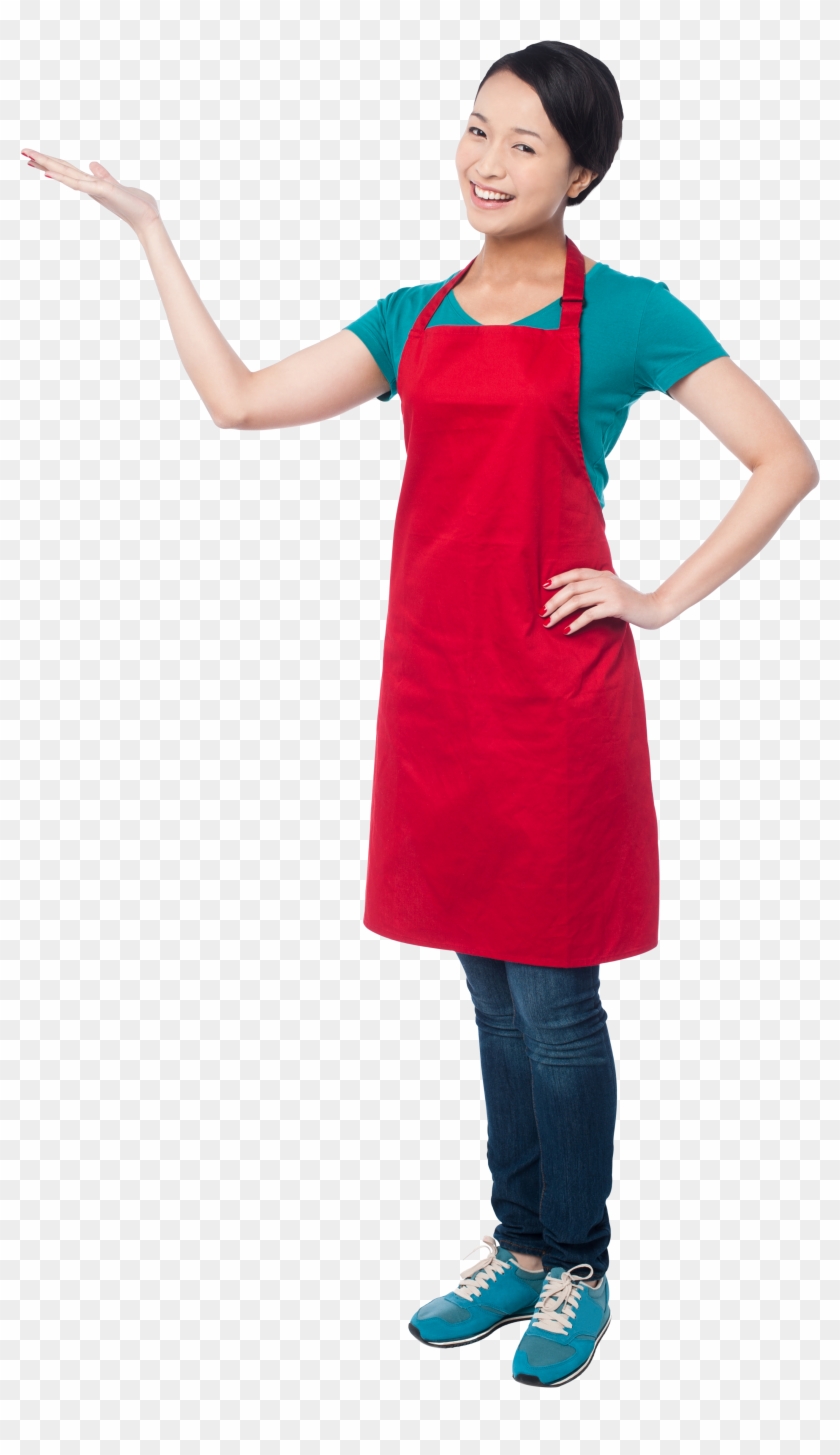 Girl Pointing Left Hd Free Png Image - Woman With Apron Png Clipart #2502333