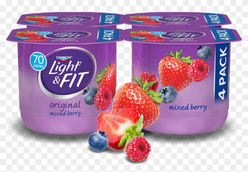 Mixed Berry Nonfat Yogurt - Dannon Light And Fit 4 Pack Vanilla Clipart