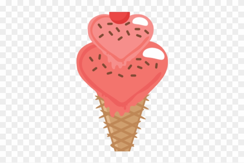 Ice Cream Clipart Heart - Ice Cream Cone - Png Download