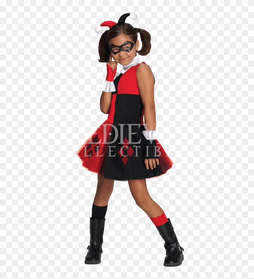 Kids Harley Quinn Tutu Dress Costume - Halloween City Harley Quinn Costume Clipart
