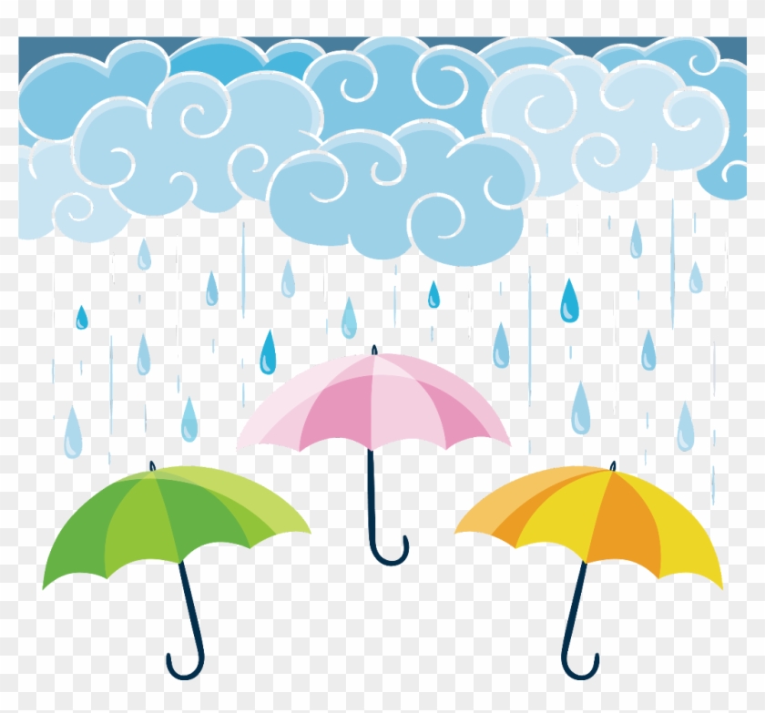 Umbrella With Rain Png , Png Download - Umbrella With Rain Png Clipart