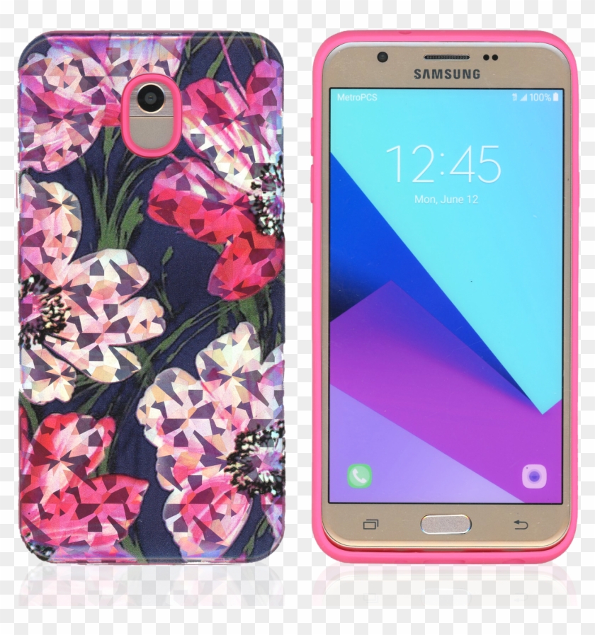 Samsung Galaxy J7 Mm Fancy Design Pink Flower - Smartphone Clipart #2505535