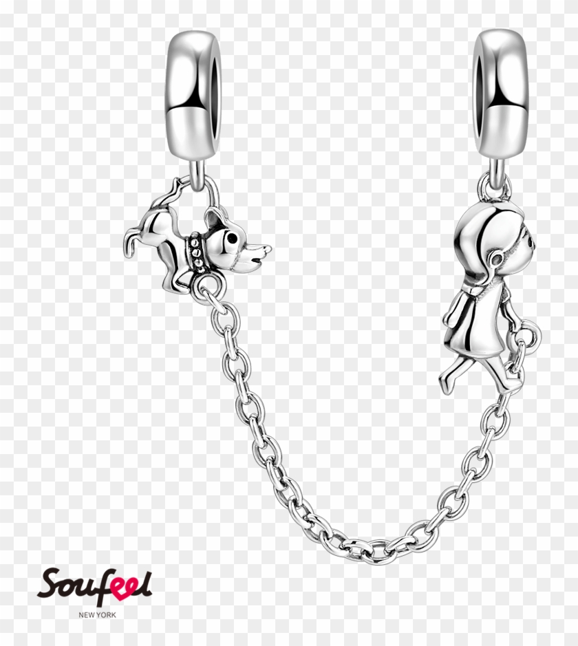 Walk With Dog Safety Chain 925 Sterling Silver - Necklace Clipart #2505872
