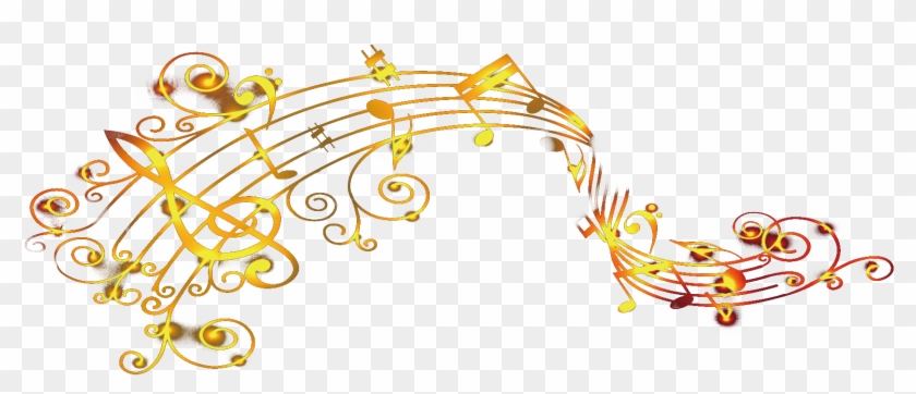 Musical Gold Notes Transprent - Gold Music Notes Png Clipart