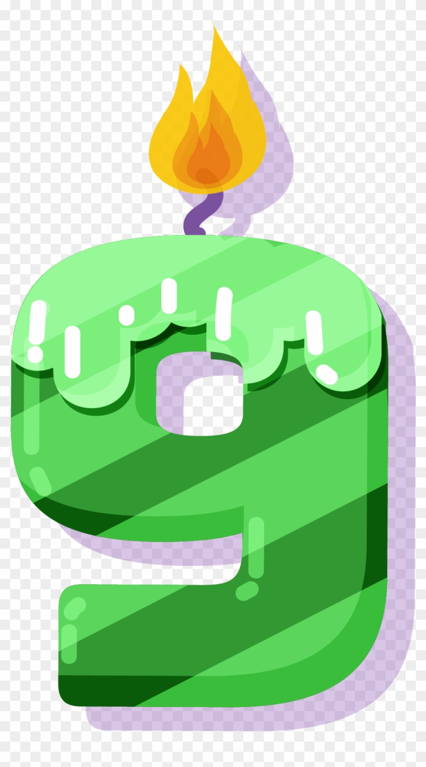 9 Number Png Image - Candle Clipart #2506024
