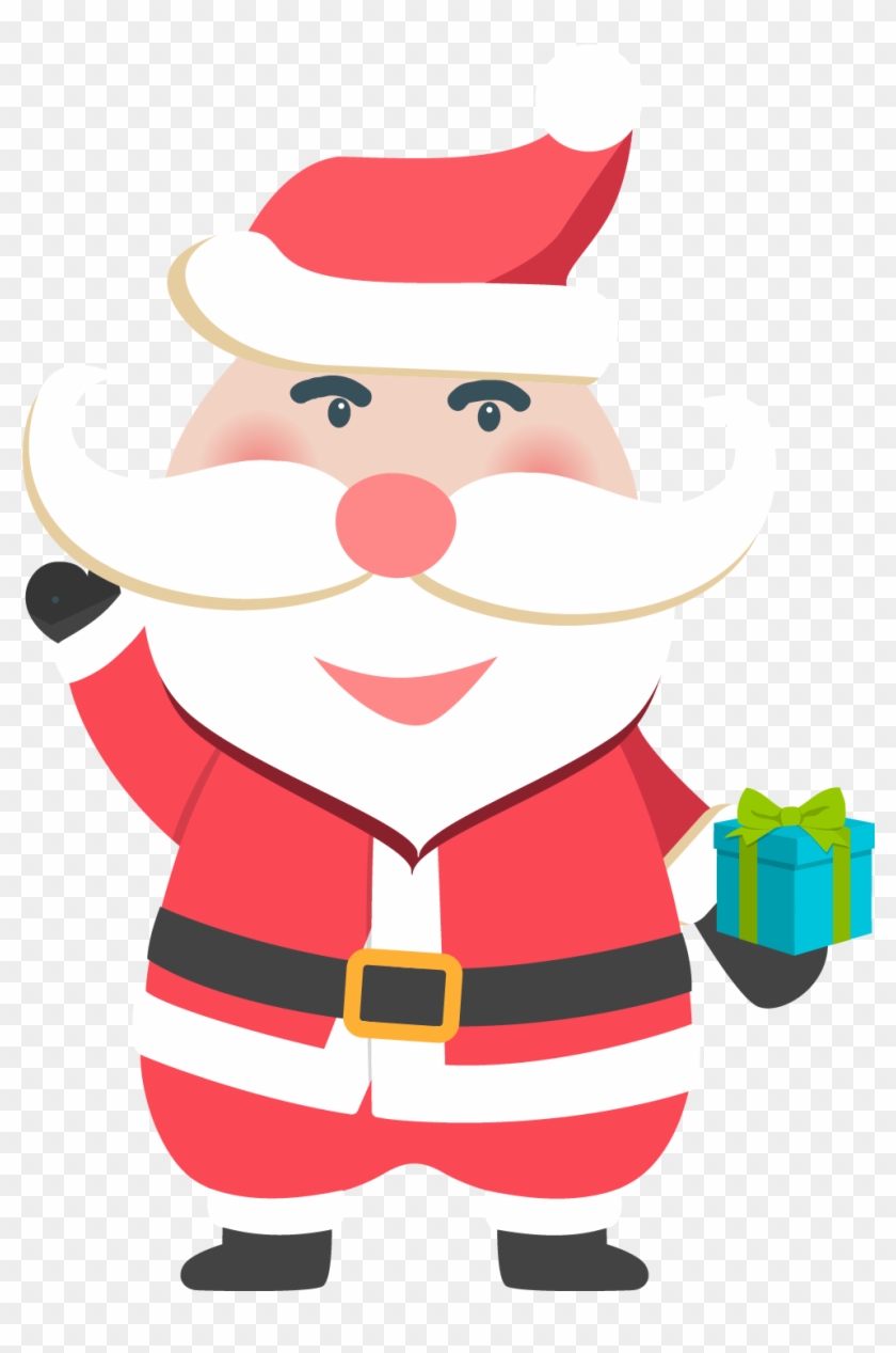 Christmas Santa Claus Gift Present Png And Vector Image - Cartoon Clipart