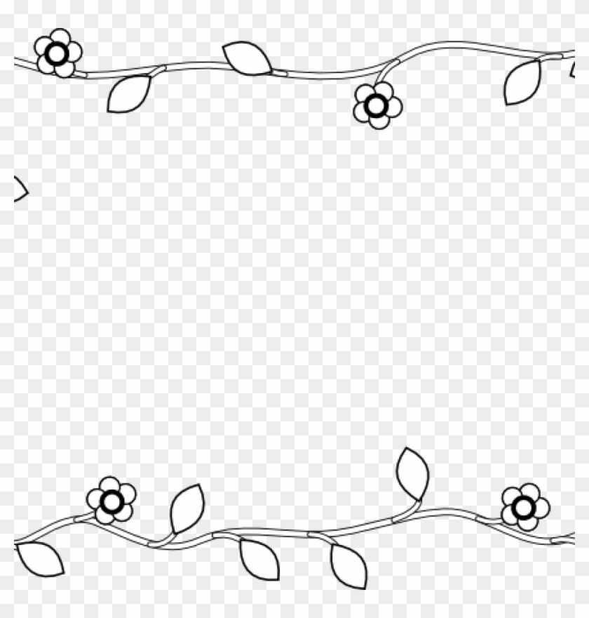 Flower Border Black And White Flower Border Black White - Flower Border Black White Clipart #2509608