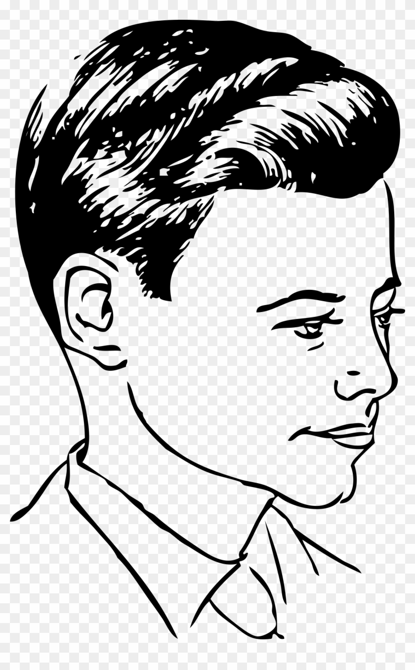 This Free Icons Png Design Of Medium Haircut With Side - Gents Face Clip Art Transparent Png