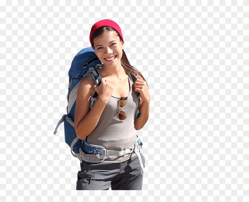 Backpacker Girl Ocean Beah Hotel - Backpacker Girls Png Clipart #2510414