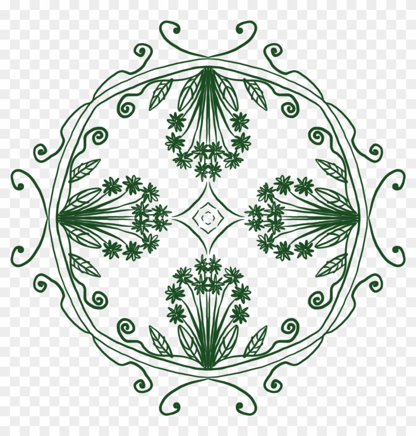 Green Leaves Flowers Plants Frame Png And Psd - Circle Clipart #2510677