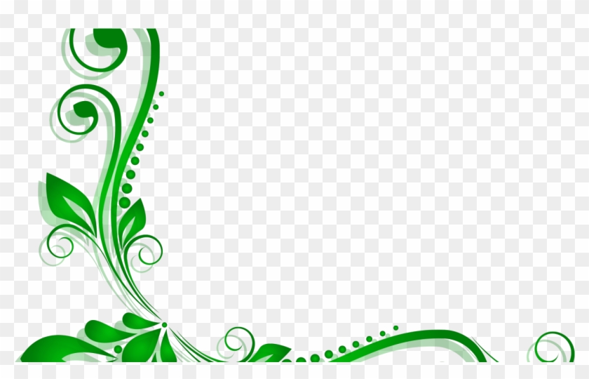Green Flower Border Png Clipart
