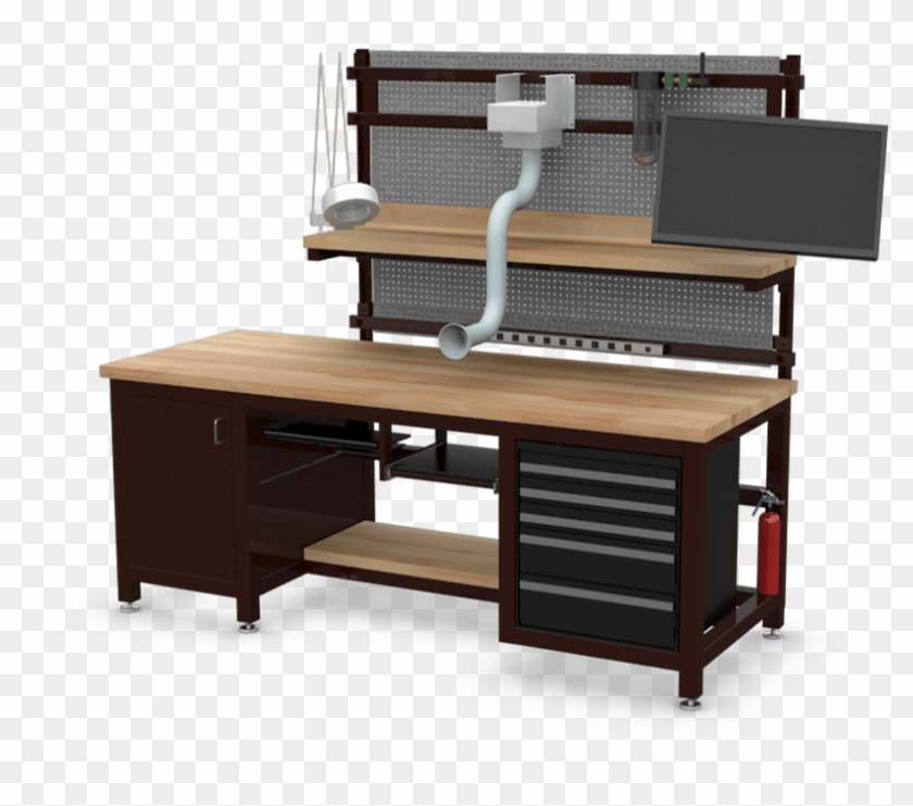 Drawing Computer Desk - Heavy Duty Workstation Clipart