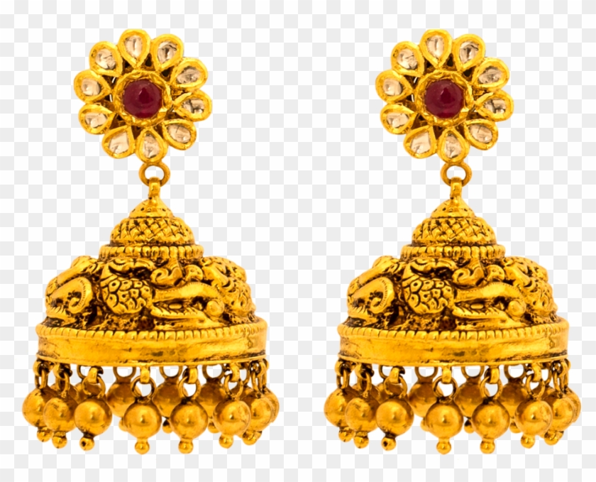 Earrings Collections South Indian Designs Buy For - Antique Temple Jewellery Earrings Clipart