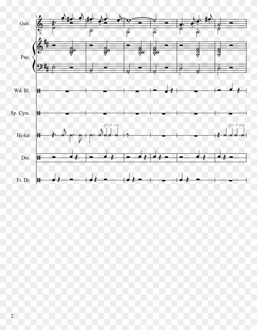 신짱 Sheet Music 2 Of 4 Pages - Shin Chan Piano Background Sheet Clipart