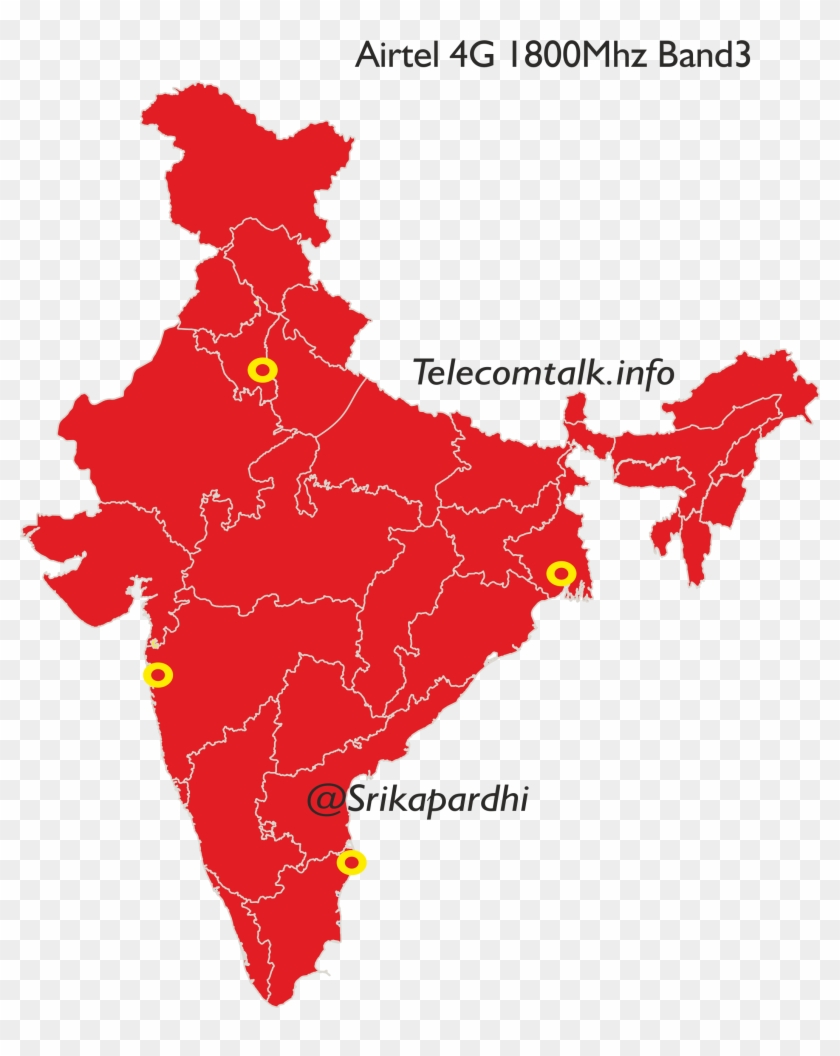 Pan India 4g Maps Of Telecom Operators - Population Density Of India 2017 Clipart