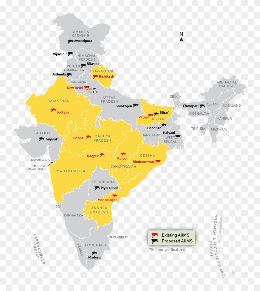 Location Map Of All India Institute Of Medical Science - India State Map By Ruling Party Clipart #2512292