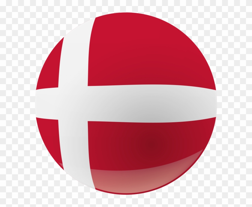 Denmark Republic Flag Round Button - Icon Flag Denmark Png Clipart #2512439