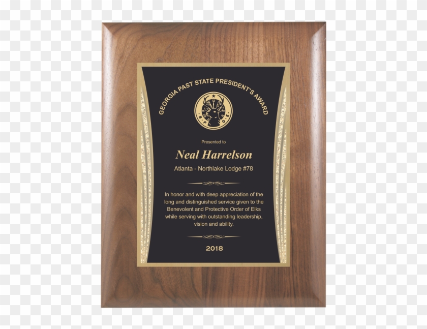 Walnut Plaque With Black Showtime Plate - Commemorative Plaque Clipart