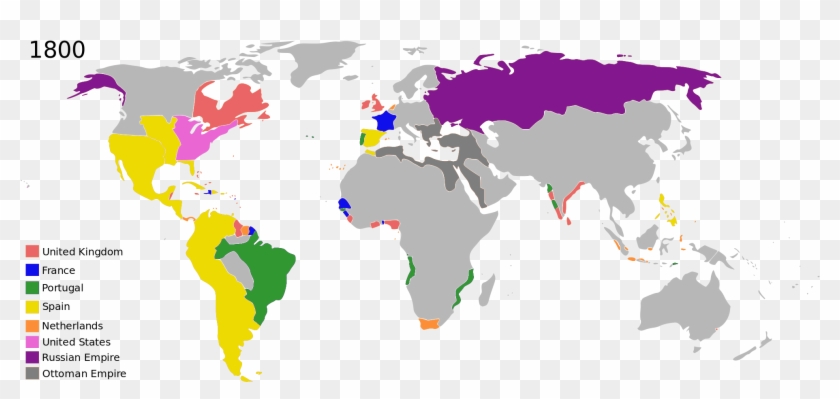 Colonial Empires In - Colonial Empires 1800 Clipart